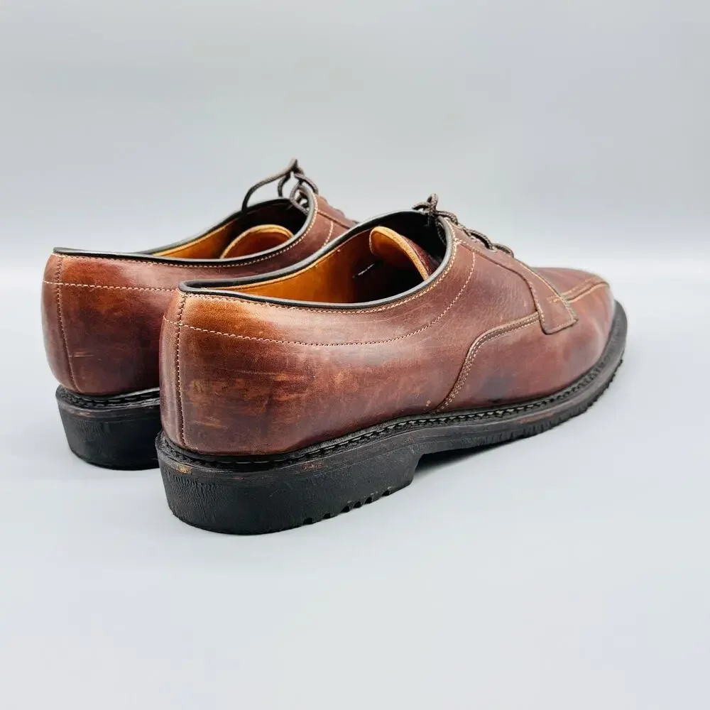 Allen Edmonds Shoes Mens 11 Brown Leather Derby Oxford Mapleton Split Toe USA